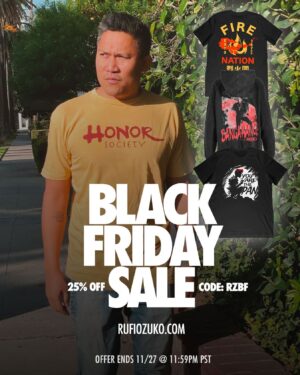 Dante Basco Instagram - Hope everyone had a good Thanksgiving with family! & to those shopping today… Check out our sale! #BlackFriday #Rufio #Zuko