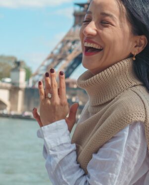 Dante Basco Instagram - Look what went down in #Paris… We got engaged!!! 💍 I really got to surprise her in the city of love! #eiffeltower 4/19/2023