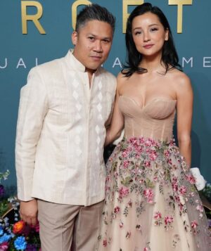 Dante Basco Instagram - An unforgettable night at the #UNFOGALA  first time hitting the carpet as a married couple! 

📷 @sthanlee 
👗  @theolivertolentino 
Makeup & hair @lizziescissorhands 

#uyghuralice
#actresslife
#acting
#womeninfilm
#womeninbusiness #loveyourself 

#love
 #instagood
#photooftheday
#beautiful
 #happy
#cute
#tbt (Throwback Thursday)
#fashion
#food
#travel