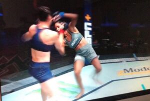 Danyelle Wolf Instagram - WARNING: punching people in the face pictures aren’t pretty 🤦🏻‍♀️ ;) HAPPY SATURDAY! Here’s to taking chances and doing what you love! #ufc #mma #takechances #crazyface
