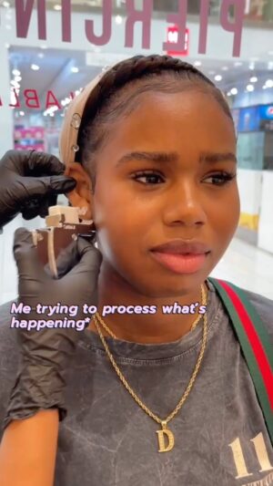 Daria Johns Instagram - Y’all I was scared to death but I ate that✨ Second Piercing Down! 
•
•
#daria #dariajohns #piercing #secondpiercing #earlobe #explore #explorepage #whenismynextone