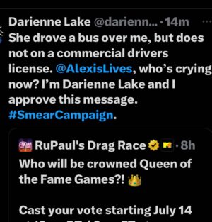 Darienne Lake Instagram - Please donate to my #smearcampaign with your votes for me for queen of the Fame games! Also, I wore some pretty rad fashions and totally deserve it. Link in bio for voting tomorrow at 3am EST.