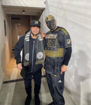 Daron Malakian Instagram - I went to an @LAFC game and I met this guy @la_baseballhead, who had me painted on his head. Really great time!!! 

#DaronMalakian #ScarsOnBroadway #DMSOB #SystemOfADown #SOAD #LAFC #LosAngelesFootballClub