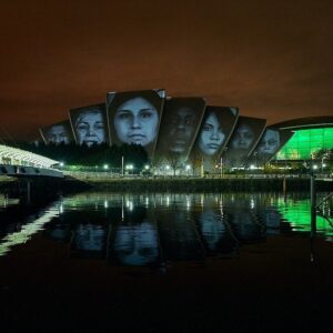 Darren Aronofsky Instagram - six years ago, when @jr and i presented the #STANDINGmarch at #paris #cop21 , we were filled with hope and determination that the world would act. suffice to say we’re not alone in our disappointment. by presenting it again yesterday in #glasgow , we aim to remind all the delegates that the world is still watching and that we still demand action. only now, the timeline is shorter and our pleas all the more pressing. despite all of this, we remain hopeful and urge the delegates at #cop26 to enact enforceable commitments in the coming days. #theworldiswatching  thank you @projecting.change @sierraclub