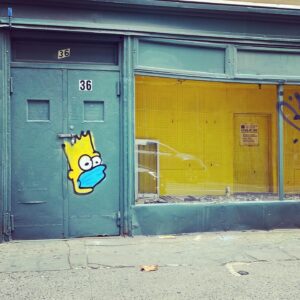Darren Aronofsky Instagram - near union square: even Bart represents! show respect. wear your mask!  nyc always reinvents, nyc is beautiful, nyc has soul.