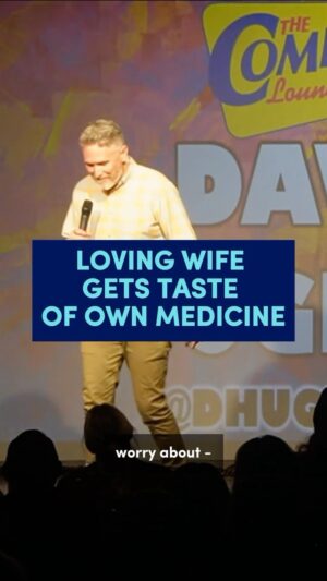 Dave Hughes Instagram - Loving wife gets taste of own medicine.
 
Don’t miss Hughesy live near you. Tix in bio.
