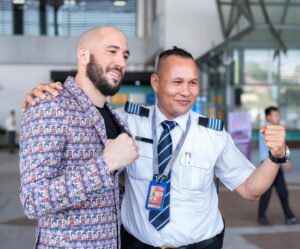 Dave Leduc Instagram - Burmese-Canadian warrior 🇲🇲🇨🇦 arriving in in the Kingdom of Cambodia 🇰🇭 in an American plane 🇺🇸 after a small vacation in Germany 🇩🇪 with his Russian wife 🇷🇺 and showcasing his last victim on his custom suit from Turkey 🇹🇷 we worldwide 🌎