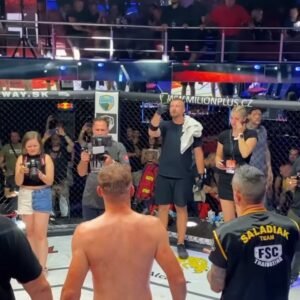 Dave Leduc Instagram - After a successful first event, I wanted to go bigger and better for MFC 2, my second event as a promoter. Saying that I’m extremely proud of the work of the whole team at @worldwidemfc would be an understatement! 🙏

We f**king killed it. Partnership with @fitetv, Lethwei world title sanctioned by the @worldlethweifederation, legendary commentary by @robinblackmartialarts and INCREDIBLE bloody fights and stoppages! 

*Yes, we named the promotion "Marshall Fighting Championship" after @joerogan‘s dog “Marshall” (@marshallmaerogan) and yes that’s him on the center cage floor, because Marshall is f**king G 😄

Hatala vs Saladiak was a blood war, these guys have my full respect. I will remember this event for ever.

(check out the last slide to see a Robin Black showing the aftermath of our crazy event!) 

We are already looking at suitable cities and venues for MFC 3 👀

Wanna fight? DM @worldwidemfc