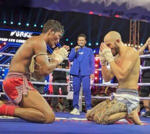 Dave Leduc Instagram - What a success. 45,000 people in the crowd, people were climbing on trees and roofs to watch my fight and over 17 million people watching it live including His Excellency Prime Minister of The Kingdom of Cambodia Hun Manet. What a legendary night that I will never forget. We fought like ancient Khmer and Burmese warriors with traditional ropes. I hope we made the ancestors proud. Millions and millions watching. I love you all! 🇰🇭🇲🇲🌎 The Last Dance