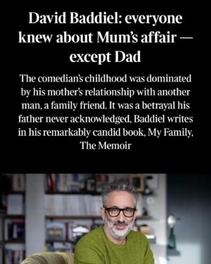 David Baddiel Instagram - Some extracts from upcoming memoir in The Times. Link in bio.