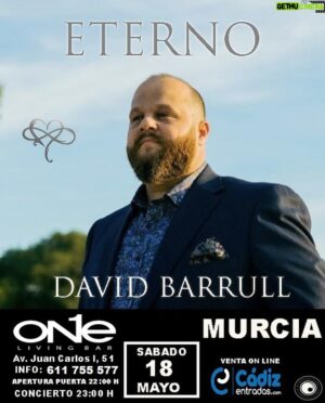 David Barrull Instagram - Esta es la sorpresa que tengo para mi gente de #valencia y #murcia os dejo el enlace para la compra de entradas en mis historias. 
17-Mayo #valencia
18-Mayo #murcia 
Corre a por tu entrada y allí nos vemos #familia si Dios quiere 😘