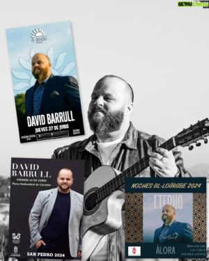 David Barrull Instagram - Aquí tenéis los conciertos de esta semana 
#jueves27 @eldorado_palmar 
#viernes28 #corraleshuelva 
#sabado29 #Alora 
Nos vemos en la carretera #familia si Dios quiere 😘 #giraeterno24