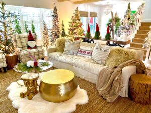 David Bromstad Instagram - Christmas!!! My favorite time of year. And this year I got to do something really special and decorate with my amazingly creative and fabulous sisters! First time ever! The love of over the top Christmas decor came directly our mom and dad. It must be in the genes too cause it’s just not normal but we sure do love it.🎄 🎄 🎄 We love it cause there so much creativity involved , but it creates an experience for people to enjoy and it simply makes them happy. This Christmas theme was very different for me. I usually pack the ornaments in and more is always better. But this year I wanted to honor our families Scandinavian heritage and give them a Christmas that we’ve never had. Restraint was 💯 the hardest for me. Ok ok ok I know there are 65 trees in my main living area, that will never change, but the ornaments are just enough to give that simple Scandinavian simplicity with my over the top amount of trees. And of course the gnomes took the simple and somewhat serious Scandinavian design and brought humor, happiness and pure delight to the decor. Everyone has been asking where did I get the faux beams which completely took the space to a whole new level of yumminess. @barrondesigns is the place and the variety of textures and options are amazing!!! I have many more pics to display but here’s a few to start. Merry Christmas my delicious sugar cookies!