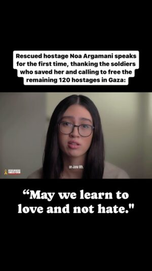 David Draiman Instagram - #NEWVIDEO Noa Argamani speaks for the first time after 246 days, thanking the soldiers who saved her and calling to free the remaining 120 hostages in Gaza.

“I want to remind everyone that there are still 120 hostages in captivity. Among them is Avinatan Or, my partner, from whom I was separated at the moment of abduction. Although I’m home now, we can’t forget about the hostages who are still in captivity, and we must do everything possible to bring them back home.”

🔔Follow @wearetov to support our work in combatting antisemitism and to stay informed. 
🤝Join our mission to stand up for what’s right. 
.
.
.
#EndJewHatred #antisemitism #stopantisemitism #jewish #jew #judaism #endantisemtism #israelunderattack #istandwithisrael #israel #israeli #selectiveoutrage #injustice #MeToo_UNless_UR_A_Jew  #BringThemHome #BringThemHomeNow #ReleaseTheHostagesNow #FreeTheHostages 

Disclaimer- we neither endorse nor defend or promote images of violence and hatred but share them for educational and awareness purposes. We are not responsible for the messages or images in this post. 

Disclaimed for IG “Fact-Checker”: this post is merely a viewpoint/opinion/theory/satire and should not be construed as a statement of fact. Nor am I giving any advice.

Copyright Disclaimer under section 107 of the Copyright Act of 1976, allowance is made for “fair use” for purposes such as criticism, comment, news reporting, teaching, scholarship, education and research.
