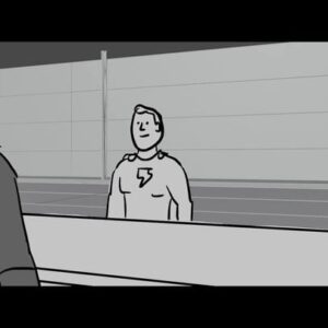 David F. Sandberg Instagram - 1)My animatics for #ShazamFuryOfTheGods start out pretty fancy but quickly deteriorate as I run out of time. I start out with 3D environments, temp music, sound.
2)Then sound and color goes. 3D environment is just boxes.
3)And eventually it's just a slideshow of 2D doodles. No time to sketch or erase, what's drawn is drawn. All still made in Blender.
4)A bonus doodle of a deleted opening scene leading up to the museum (the shot scene will be among the deleted scenes on the home release).