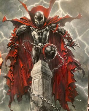 David Finch Instagram - Spawn commission.  Acrylic, colored pencil, and ink. #davidfinch