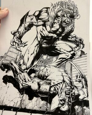 David Finch Instagram - Wolverine and sabertooth commission. Lots of fun, but a challenge to draw buildings without a ruler!  Fortunately the under drawing by @inkerscott was very solid. I don’t think I would have tried it otherwise.  #davidfinch