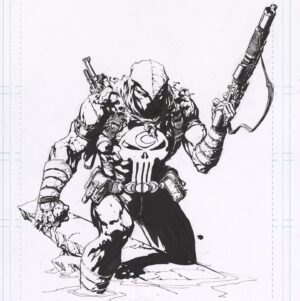 David Finch Instagram - Copic marker stream tonight with @jorge_molinam !! This is my drawing finished in ink and ready to go.  It’s going to be greytoned copics.  See you on my YouTube channel at 9 pm eastern time!