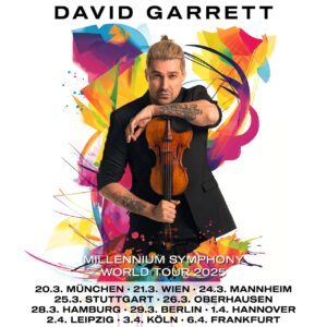 David Garrett Instagram - 📣 Im nächsten Jahr beginnen wir unsere „Millennium Symphony“ Arena Welttournee, die Anfang 2025 mit Orchester und meiner Band mit Konzerten in Deutschland und Österreich startet.
Bestellt mein neues Album in meinem Shop und erhaltet einen exklusiven Pre-Sale Zugang.

https://shop.david-garrett.com/

#davidgarrett #newmusic #worldtour2025 #livenationgermany #millenniumsymphony 

@livenationgsa