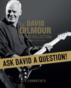 David Gilmour Instagram - It's exactly four weeks until the #GilmourGuitars sale at Christie's in New York, and David has agreed to answer some of your questions about the auction and the guitars being sold. If there's anything you'd like to ask him, then please post your question in the comments below. We'll pick some of our favourites and share David's answers to them here.