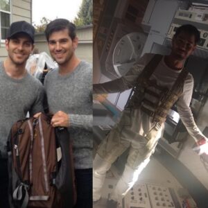 David Giuntoli Instagram - For 6 seasons of Grimm, I almost passed as 'athletic' because of heart-throb/ stunt double, Brian Collins. He's every bit 'The Grimm' as i am. Here's to you, old Pal. 
So grateful to be working with him again today (where he manages to look like he's both in heaven & a boy band)

#agrimmfarewell 
#grimm
@nbcgrimm