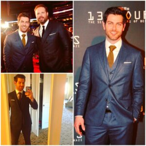 David Giuntoli Instagram - Thank you @brooksbrothers and @alfiebakerstyle for dressing me tonight for the "13 Hours" premiere last night.
#13hoursmovie #brooksbrothers