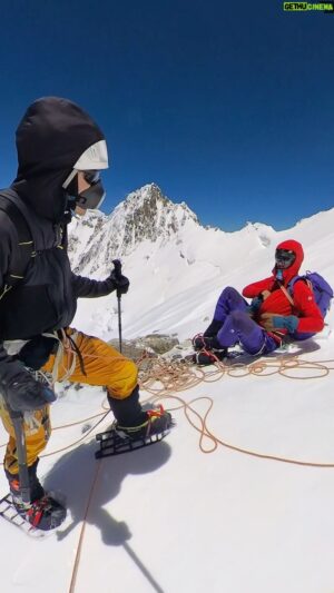 David Göttler Instagram - Just below 7000m on the Schell route on Nanga Parbat with @benjaminvedrines early on in the summer.
.
#NangaParbat #Rupalside #noO2 #neverstopexploring @thenorthfacede @thenorthface_climb @team_edelrid @insta360 #X3 @julbo_eyewear #alpinestyle #8000