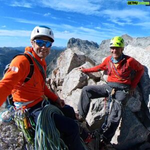 David Göttler Instagram - For me climbing is one of the best ways there is to enjoy time with friends and family. It doesn’t have to be crazy difficult or insanely exposed to be fun and fulfilling. These pictures are from a day last year climbing a few pitches with my 82 year old dad. Days like this are worth their hours in gold.
.
#GlobalClimbingDay #WallsAreMeantForClimbing #neverstopexploring @thenorthfacede @thenorthface_climb