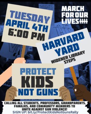 David Hogg Instagram - Join me and other students in Harvard Yard next Tuesday at 6 pm for a protest with people of all ages to demand an end to gun violence.