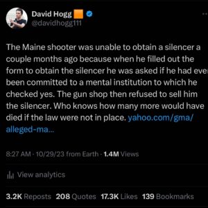 David Hogg Instagram - Gun laws work