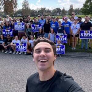 David Hogg Instagram - WE DID IT! CONGRATS to Florida's newest house Rep TOM KEEN. This race was one by only a few hundred votes in one of the most competitive races in the state. Thanks to all the volunteers and esp 
@rayanneanid who helped a ton in organizing this canvas last month!