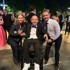 David Holmes Instagram - The BAFTAs last night was a fun adventure. My documentary was nominated but unfortunately didn’t win. I want to congratulate Ellie Simmonds and her team for the well deserved win and also say congrats to every one at the event. It's still unacceptable that I was the only stunt performer in the room and if I’d of won I’d have said something on stage about my department being overlooked. 

Honestly it was fun but unless BAFTA starts recognising stunts I wouldn’t do it again. I didn’t see any other department members who were willing to risk their lives and bodies for the sake of storytelling and I just sat in a room too cold for a quadriplegic surrounded by people from a whole industry who don’t think stunt performers deserve a category.

 #StuntsForBafta  #Bafta #Quadriplegic #NoArmsLegsAnNoVoice #PenguinOnWheels
