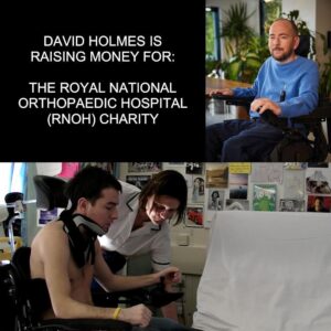David Holmes Instagram - The impact of the Royal National Orthopaedic Hospital (RNOH) cannot be overstated.

I could not be more thankful for the outpouring of love and support for my documentary David Holmes: The Boy Who Lived. The main reason I am able to be here now is due to their expert team at the RNOH. That’s why I became an ambassador for the RNOH Charity over 10 years ago.

The Spinal Cord Injury Centre, where I stayed, is dedicated to comprehensive rehabilitation for people like me who experienced life changing spinal cord injuries. The centre needs funds for its out-dated Day room to create a space that enhances the wellbeing of patients, promotes community and elevates morale during recovery.

Please join me in supporting the incredible work of the RNOH and helping other patients who face similar challenges by supporting (give only what you can afford) the Go-Fund Me in our bio🔗 - you’ll find more in depth information about the RNOH and its impact there as well. We aim to raise the funds before Christmas so the work can begin in the new year. 

Thank you so much for helping to support the hospital that rebuilds lives like mine. Best wishes, David Holmes.

*In the event that we raise surplus funds, the RNOH Charity will allocate these funds towards its most pressing needs and general charitable activities.

#davidholmestheboywholived #davidholmes #RNOH #gofundme #rnohcharity #spinalcordinjuryawareness