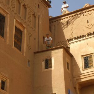 David Holmes Instagram - In 2008, between the Potter movies, I worked on Prince of Persia: The Sands of Time. 
Both myself and Marc Mailley were brought in to double for the kids, with Marc being the stunt double for young Dastan and myself the double for his childhood friend in the film. My job was to be jumping around rooftops performing parkour, evading capture. Marc actually performed the biggest gags and I was to do a few. 

Mike Newell was directing - he had also directed Potter 4, so knew me well. He’s a lovely man and actually visited me in hospital after my accident. 

Our job started with flying out to Morocco, a couple of nights in Marrakesh, and then a scenic drive over the Atlas Mountains to the town of Ouarzazate, a known filming town at the top of the Sahara desert, previously used as a location for the movies Gladiator, Lawrence of Arabia, and Kingdom of Heaven. Gladiator 2 has just finished filming there. Upon arriving in town, I instantly realise the whole place is just set up for making movies. There are old pieces of film sets just sitting in the desert everywhere. Not far from the town there are mud buildings dating to thousands of years old which we used for filming. 

Filming stunts in the scorching heat presented its own problems, but you just get on with it and between set ups we just chased shade wherever we could find it and drank a camel’s portion of water. 

The best part of the whole job was the Morocco wrap party where I got myself nicely inebriated and started doing flips off the hotel roof into to pool and proceeded to leave an impression on Jake Gyllenhaal, who was dong impressions of my cockney accent for weeks afterwards. It was such a great film to work on, and one of my fondest movie-making memories from my career.