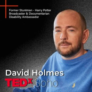 David Holmes Instagram - I can’t believe it, but I’m hosting a TED Talk - I will be on stage at the TEDxSoho event on Mon 17 June 2024.

I don’t normally get nervous around things like this but to be included in such a prestigious lineup of extremely talented people is truly an honour.

The talk will reflect on my very unique journey from stuntman to quadriplegic and how it changed the way I live in and view the world.

Tickets are now on sale, and anybody who wants to come, listen to me, support, or just be entertained for a few hours by a lot smarter people than me, then please check out the website and the link in my bio. 

I hope I make everybody proud, and I want to thank the organisers at Ted for giving me the platform to share my perspectives.