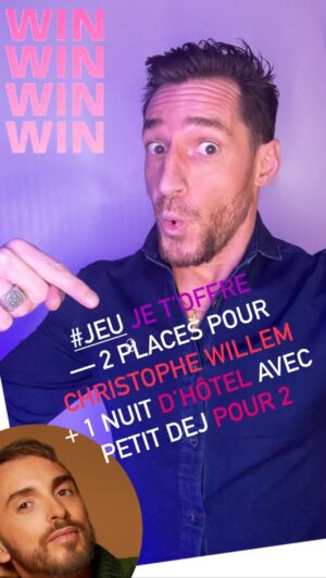 David Lantin Instagram - # JEU CHRISTOPHE WILLEM !

🟣 AVIGNON, capitale culturelle, se dote d’une grande salle de spectacles, au pied de la gare TGV ! « Confluence Spectacles » vous accueille dès le 15 février avec un 1er concert : Christophe WILLEM !! 

👉 A cette occasion j’ai le plaisir de vous OFFRIR pour VOUS & la PERSONNE DE VOTRE CHOIX : 

— 2 places pour le concert de @christophewillem du 15/02 à la salle Confluence Spectacles à Avignon
  
— 1 nuit au Mercure Avignon Tgv avec petit-déjeuner pour 2 personnes 

🟪 Pour participer 👇👇👇 : 

1/ Abonnez vous à la page instagram de Confluence Spectacles 👉 @confluence_spectacles 

2/ Abonnez vous à la page Mercure Avignon TGV qui offre la nuitée👉 @mercureavignontgv 

3/ Likez cette vidéo et partagez la au moins à 1 des vos contacts ! 

🎁 Tirage & annonce du gagnant : Dimanche 21 Janvier à 21H ici ! 

BONNE CHANCE 🍀🙏

David