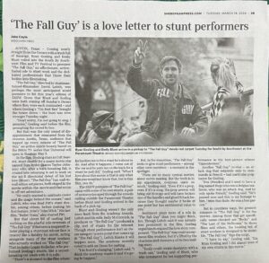 David Leitch Instagram - The Sheboygan Press, my hometown news paper! We finally hit the big time @kmc_87n! @87northaction @universalpictures @thefallguymovie #thesheboyganpress @sheboyganpress