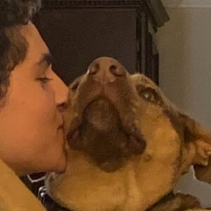 David Mazouz Instagram - Not sure if she likes it but I love this dog so much #quarantinethings