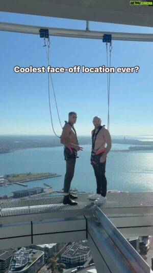 David Nyika Instagram - First ever face-off 200m up the Sky Tower! #faceoff #squareup #nyikacaparello #nyikaroadtothetitle