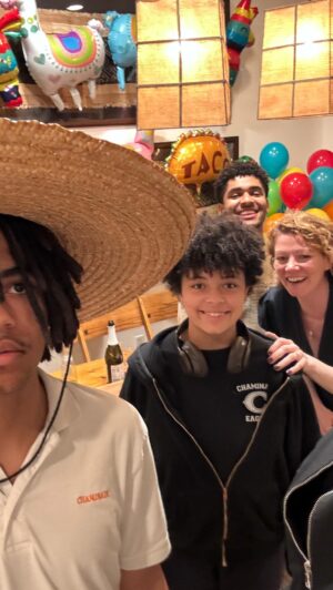 David Oyelowo Instagram - Two revelations we’ve had on our son Penuel’s 16th birthday. 1) He needs smiling lessons. 2) Don’t do a piñata indoors. Happy birthday @penuel_oye !!! We love you. 😘 🎂