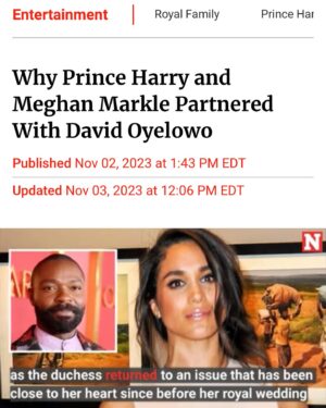 David Oyelowo Instagram - A huge thank you to Harry and Meghan for visiting our David Oyelowo Leadership Scholarship students in Nigeria this week. I was so sad not to be able to be there. Their support through their Archwell Foundation is an absolute game changer for us.  Learn more  at @geancofdn