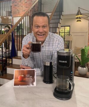 David Venable Instagram - UPDATE: GIVEAWAY CLOSED!✨GIVEAWAY!✨ Hey, Foodies! We’re teaming up with @davidvenableqvc and our friends at @keurig, to give ONE lucky winner today’s best deal, a Keurig K-Café Barista Coffee Maker with Frother & Voucher ($99.98 value). Details to enter below! ⬇️

🍴Follow @qvc & @davidvenableqvc on Instagram, like this post & comment below what coffee drink you’d make   #giveaway for a chance to win a Keurig K-Café Barista Coffee Maker with Frother & Voucher ($99.98 value)!
🍴Enter as many times as you’d like
🍴1 lucky winner will be selected to win a Keurig K-Café Barista Coffee Maker w/ Frother & Voucher ($99.98 value)
🍴Giveaway ends 2/28 11:59pm ET. No Purch Nec., 50 U.S.res., 18 . Not affil. w/Instagram. By entering you agree to full rules. Link in @qvc’s bio for rules. 
 
P.S. tag a friend who loves a cup of java! ☕️