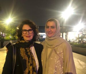 Dayle Haddon Instagram - Wonderful dinner with the impressive Dr. Khulood Almani. She has been named one of top 50 Global leaders in AI among many many other awards. I am always impressed by the women of Saudi. Not only are they beautiful, they are highly accomplished with many degrees and honors to help change the world and they have great hearts! I loved Khulood’s  energy at a previous dinner and reached out to get to know her. She is a professor and expert in digital transformation in AI systems, entrepreneurship, innovation and start-ups. 
She is the CEO and Founder of HBT tech and the first Saudi to be appointed as a senator of the World Business Angels Investment Forum (WBAF), an affiliated partner of the G20 Global Partnership for Financial Inclusion, representing Saudi Arabia. 
There are so many other awards she has won, too many to name. 

What touched me the most about Khulood was her great energy and passion to make a positive impact, being a great Mom..her immense love for her family and determination to make a difference for them, her ethics and kind generosity  and above all her tremendous heart! I found a new and wonderful friend!! 🙏 #saudi #KSA @rbsalsaud #khuloodalmani  #tech #ai #HBT #wbaf #extraordinarywomen @women1one #riyadh #entrepreneur @king_saud_university @princess_nourah_university @eng.almuhanad #gwtl #globalwomentechleaders @womenintechorg @womenintech @womenintechsummit @womenintechorg