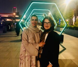 Dayle Haddon Instagram - Wonderful dinner with the impressive Dr. Khulood Almani. She has been named one of top 50 Global leaders in AI among many many other awards. I am always impressed by the women of Saudi. Not only are they beautiful, they are highly accomplished with many degrees and honors to help change the world and they have great hearts! I loved Khulood’s  energy at a previous dinner and reached out to get to know her. She is a professor and expert in digital transformation in AI systems, entrepreneurship, innovation and start-ups. 
She is the CEO and Founder of HBT tech and the first Saudi to be appointed as a senator of the World Business Angels Investment Forum (WBAF), an affiliated partner of the G20 Global Partnership for Financial Inclusion, representing Saudi Arabia. 
There are so many other awards she has won, too many to name. 

What touched me the most about Khulood was her great energy and passion to make a positive impact, being a great Mom..her immense love for her family and determination to make a difference for them, her ethics and kind generosity  and above all her tremendous heart! I found a new and wonderful friend!! 🙏 #saudi #KSA @rbsalsaud #khuloodalmani  #tech #ai #HBT #wbaf #extraordinarywomen @women1one #riyadh #entrepreneur @king_saud_university @princess_nourah_university @eng.almuhanad #gwtl #globalwomentechleaders @womenintechorg @womenintech @womenintechsummit @womenintechorg