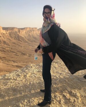 Dayle Haddon Instagram - Saudi Arabia..To the Edge of the World straight from the plane! Like being in the moon, spiritual, uplifting and inspiring. It’s so great to remember there are such awe inspiring places to see in our beautiful world that can magically connect you back to self. Grateful to have shared this with such a group of fascinating people..all working to make the World a better place. Here for the @siranthonyritossasummit and honored to be a part of it! Here to speak on philanthropy and the education of our girls in Kenya. In the name of clarity..Last photo one of our team humorously put together as a Bazaar cover!!@women1one #saudiarabia #edgeoftheworld #desert #givingback #grateful #womenone #girlseducation #conference #riyadh @harpersbazaarusr