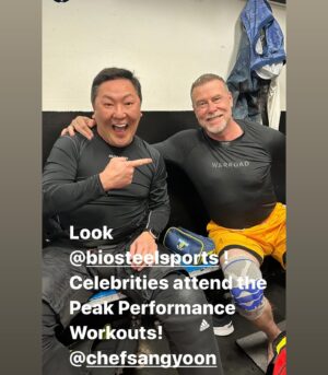 Dean McDermott Instagram - Got clipped with a high stick today. I’m pretty sure it was @chefsangyoon Ok, it wasn’t him, I just like to blame him for everything. Being sober, I appreciate my beloved game of hockey even more. Ken Dryden said, “hockey doesn’t build character, it reveals it”. I sure have met a lot of characters in my 50 years of playing. Hockey is my Church!! Best Game EVER!!!! #sober #hockey