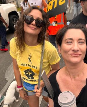 Deanna Russo Instagram - Pro Union Marching with @leeleepitts and yes, I dyed my shirt using turmeric, thx 4 askin