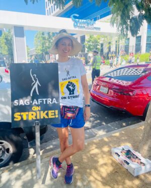 Deanna Russo Instagram - I grew up picketing for American Airlines flight attendants at Newark airport with my mom so union solidarity runs deep here. Highlights of today’s demonstration includes sharing time with one of the most beautiful archetypes of the female form aka @hayleymarienorman AND finally trying my first @shappypretzel (@shappyshaps! We knew one another when 💕). Honorable mention to the vintage Umbro shorts I scored at @banditmke.