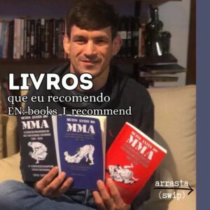 Demian Maia Instagram - Muito antes do MMA

A trilogia (livro vermelho, azul e preto) se inicia quando pela primeira vez há um registro sobre artes marciais no Brasil (1.845) até o ano de 1.934. Baseados em documentos da época, especialmente jornais, os autores nos contam como começou a história do jiu-jítsu, capoeira, savate, luta greco-romana, cacth as catch can, boxe…no nosso pais. 

A pesquisa é muito boa, os personagens são excelentes. Através desse livro conseguimos entender porque o Brasil foi o lugar de nascimento de artes marciais como a capoeira, o jiu-jítsu brasileiro e a luta livre esportiva. 

Vale muito a pena, pra quem gosta de história ou artes marciais. Para quem não fala português, o primeiro volume já foi traduzido pro inglês, e em breve acredito que o segundo e terceiro livros também estarão disponíveis em inglês.