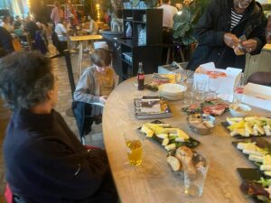 Denis O'Hare Instagram - The rain finally stopped. The boys played basketball two hours, then we found kebabs on the street in Aubervilliers. We walk to Parc de la Villette and sat in La Petite Halle for hours. I'd ordered too many charcuterie plates but we did our best. Declan's birthday cake was a hit and then we left and because the 5 train was broken we found a car and came back home. #13thbirthday